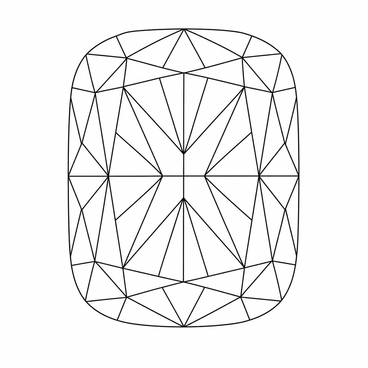 Long cushion cut diamond