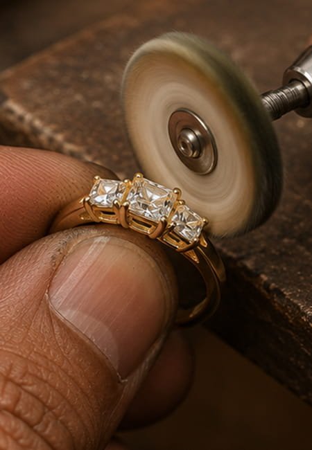 Hand-finishing a ring